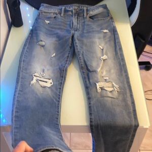 American eagle denim light blue jeans